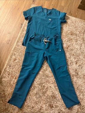 Figs Teal Medical Scrub Set - Women’s Jumpsuit & Pants